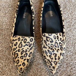 Jeffrey Campbell leopard print calfskin flats size 9